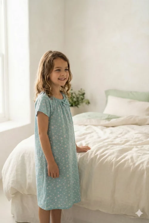 Chemise de nuit fille été - Pâquerettes