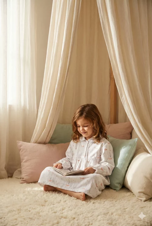 Chemise de nuit fille - Renards forêt