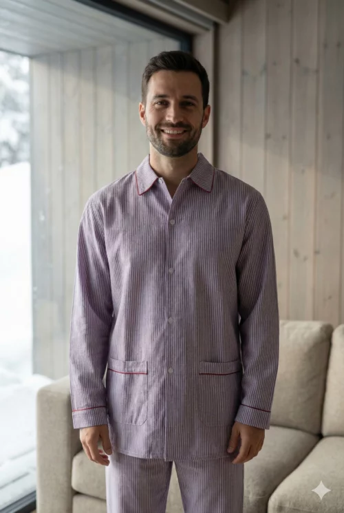 Pyjamas long homme - Flanelle "La Plagne"