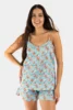 Caraco femme coton fines bretelles femme en fleur 3