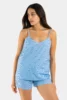 Caraco femme coton fines bretelles femme en fleur bateaux dos