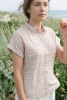 Chemisier femme, motif vintage, chemisette manches courtes motif anglais 2