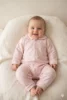 Pyjama Combi, bébé flanelle coton souris. Chasse au papillon rose 3
