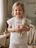 Pyjama pour filles, short petite manches volontés papillon fleurs printemps floral 2