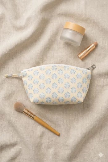 Trousse maquillage en coton enduit - Saint Jacques