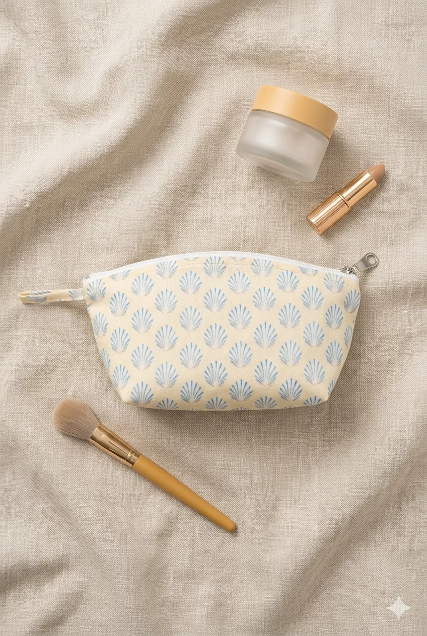 Trousse maquillage en coton enduit - Saint Jacques