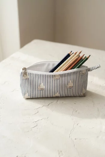 Trousse crayon en coton enduit - Voiliers