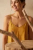 Caraco femme, couleur bronze voile de coton.