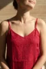 caraco femme voile de coton rouge pivoine