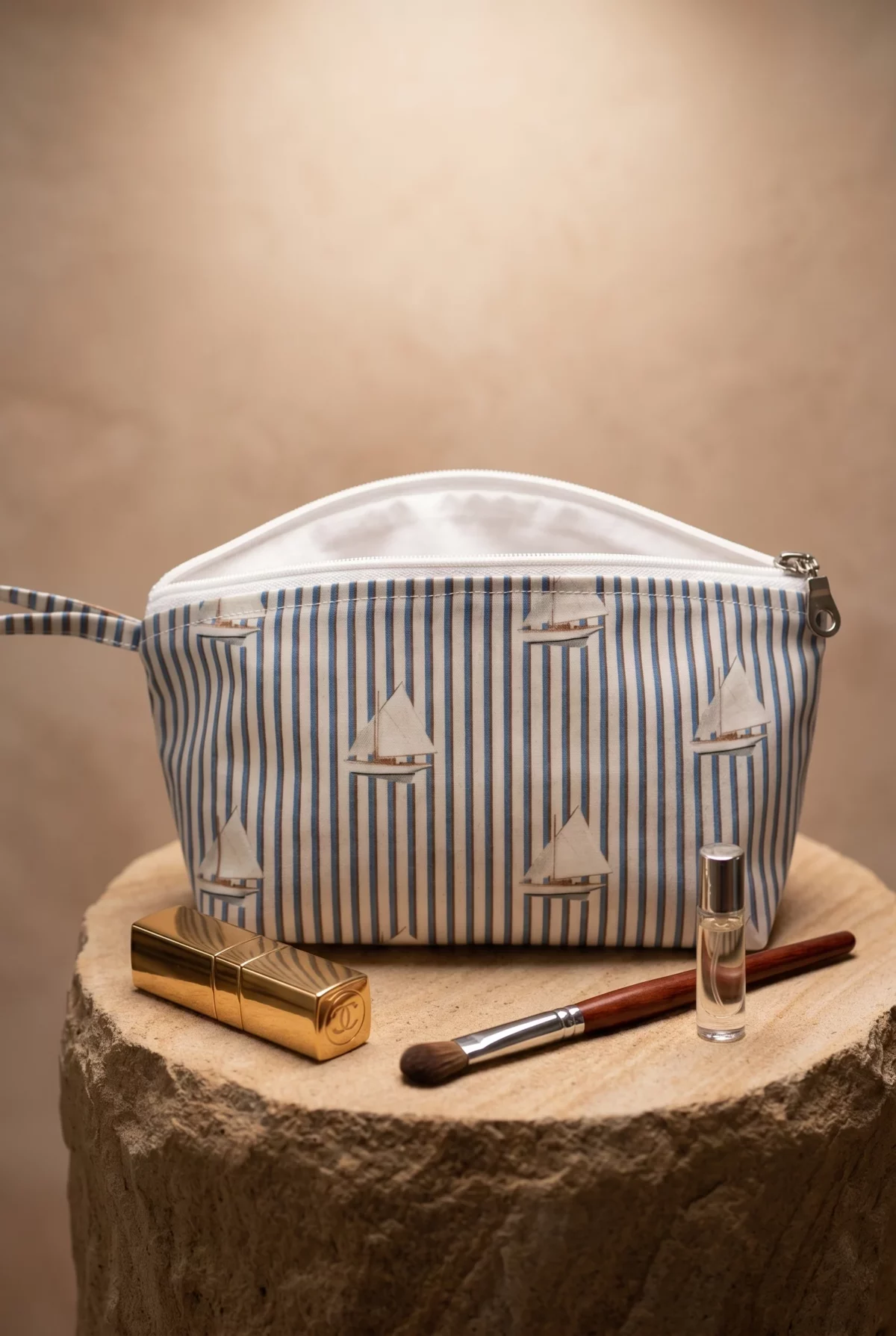 Trousse maquillage en coton enduit - Voiliers