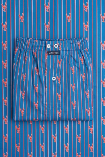 Vue d'ensemble : Caleçon homme classique - Homard (Réf : 2430000016066) en voile de coton ( coton très léger ). Vêtement de type homme. Maître Renard.