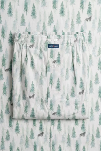 Vue d'ensemble : Caleçon homme classique - Loups (Réf : 2430000016172) en flanelle de coton ( coton chaud ). Vêtement de type homme. Maître Renard.