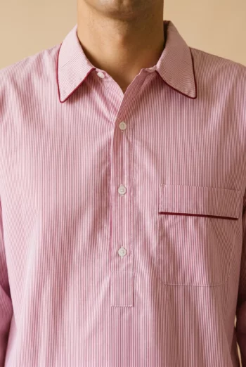 Vue détaillée : Chemise de nuit homme - Dubrovnik (Réf : 2430000014062) en popeline de coton ( coton léger ). Vêtement de type homme. Maître Renard.