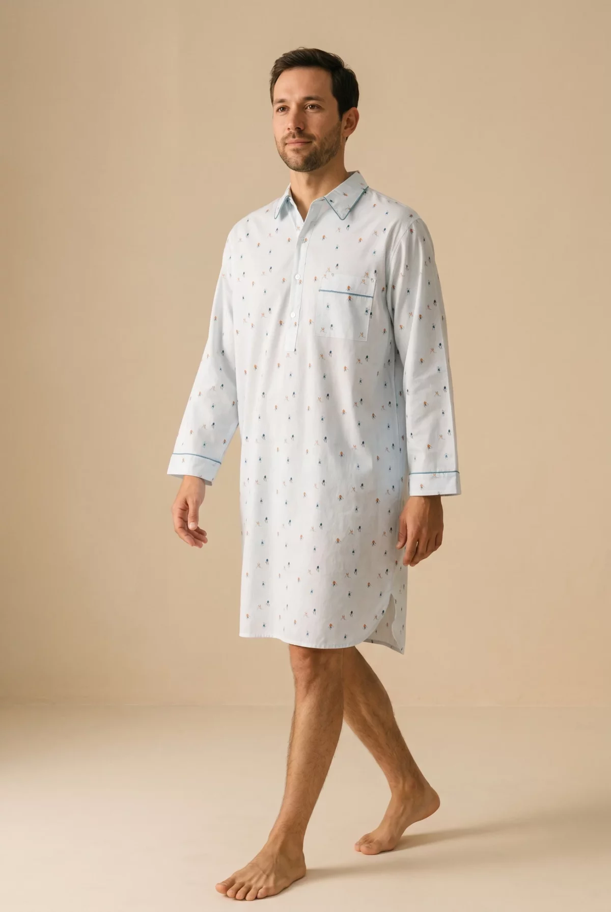Chemise de nuit homme - Skieurs Pilou