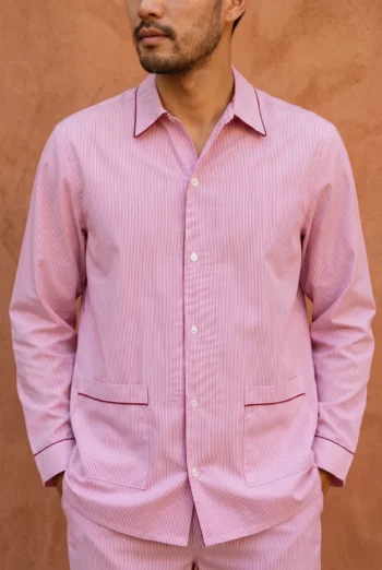 Vue détaillée : Pyjamas longs homme - Dubrovnik (Réf : 2430000013966) en popeline de coton ( coton léger ). Vêtement de type homme. Maître Renard.