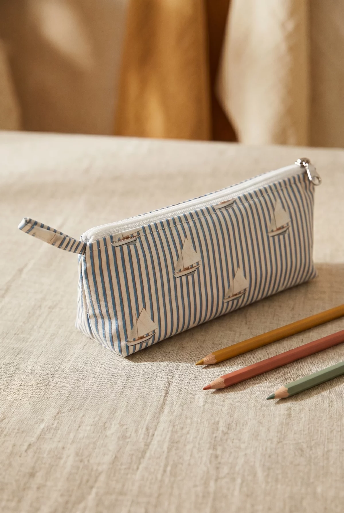 Trousse crayon en coton enduit - Voiliers