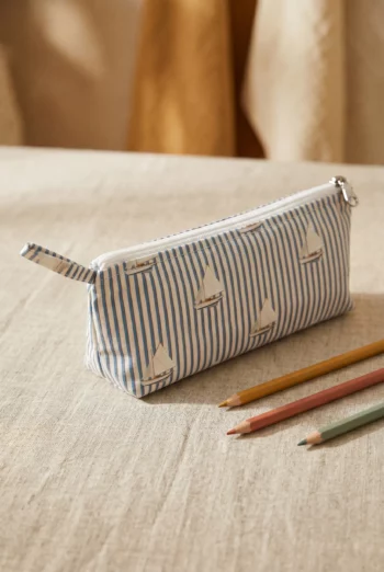 Trousse crayon en coton enduit - Voiliers