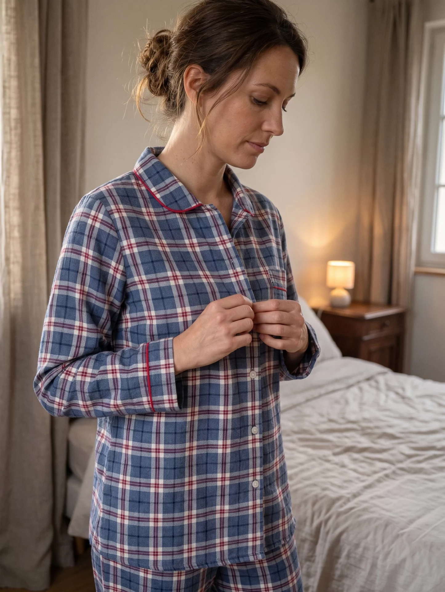 Vue d'ensemble : Pyjamas longs femme - Mont Blanc (Réf : 2430000015885). Vêtement de type pyjamas longs femme. Maître Renard.